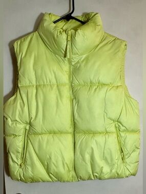Old Navy Neon Yellow Kids Puffer Vest